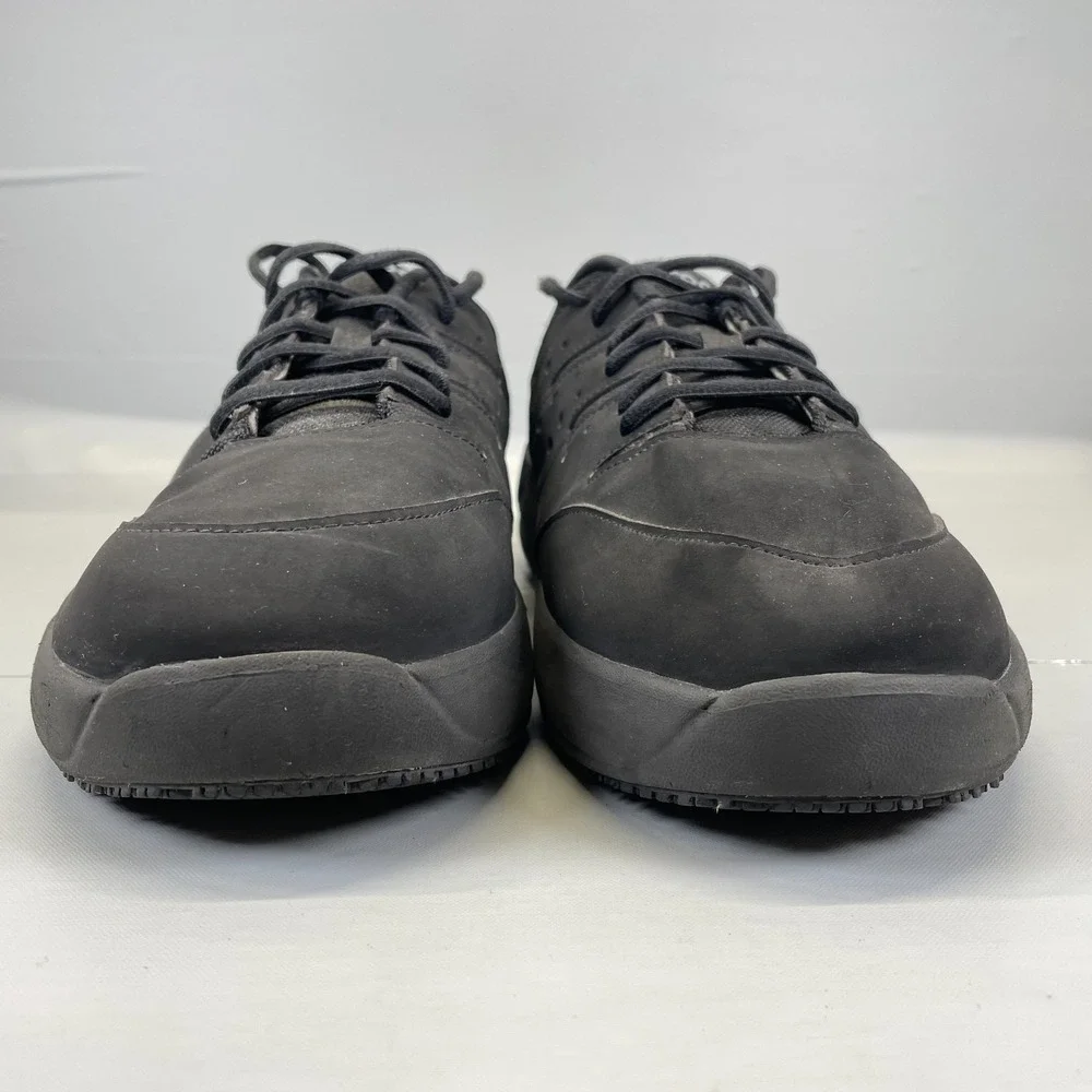 Crocs On The Clock Work Shoes Mens Size 13 Black Lace Up Slip Resistant Shoes